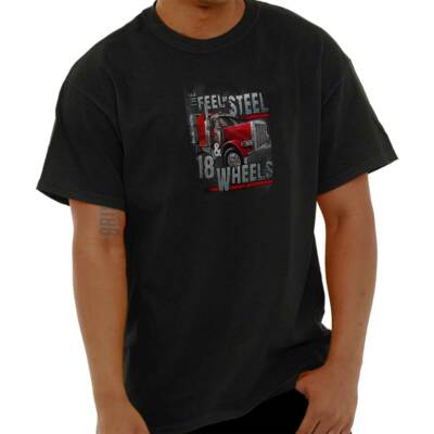 Semi Truck Driver Gifts Trucker 18 Wheeler Mens Casual Crewneck T Shirts Tees