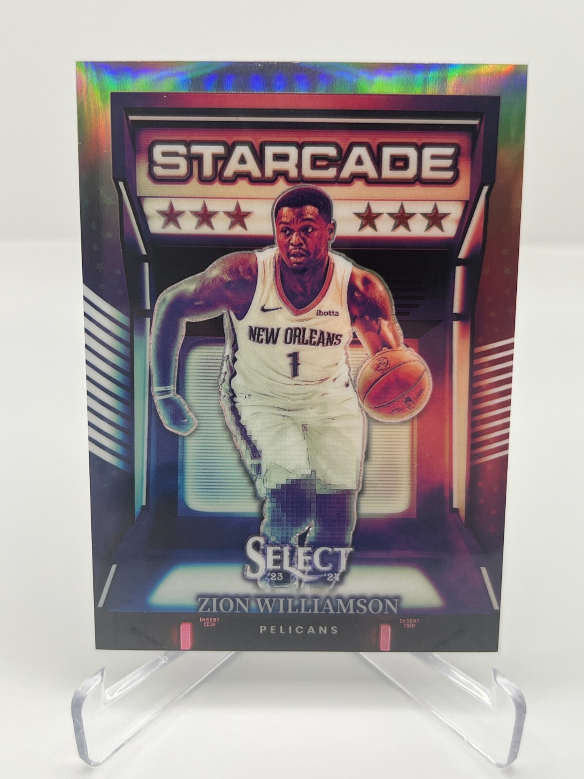 2023-24 PANINI SELECT ZION WILLIAMSON STARCADE SP NO. 15 NEW ORLEANS PELICANS