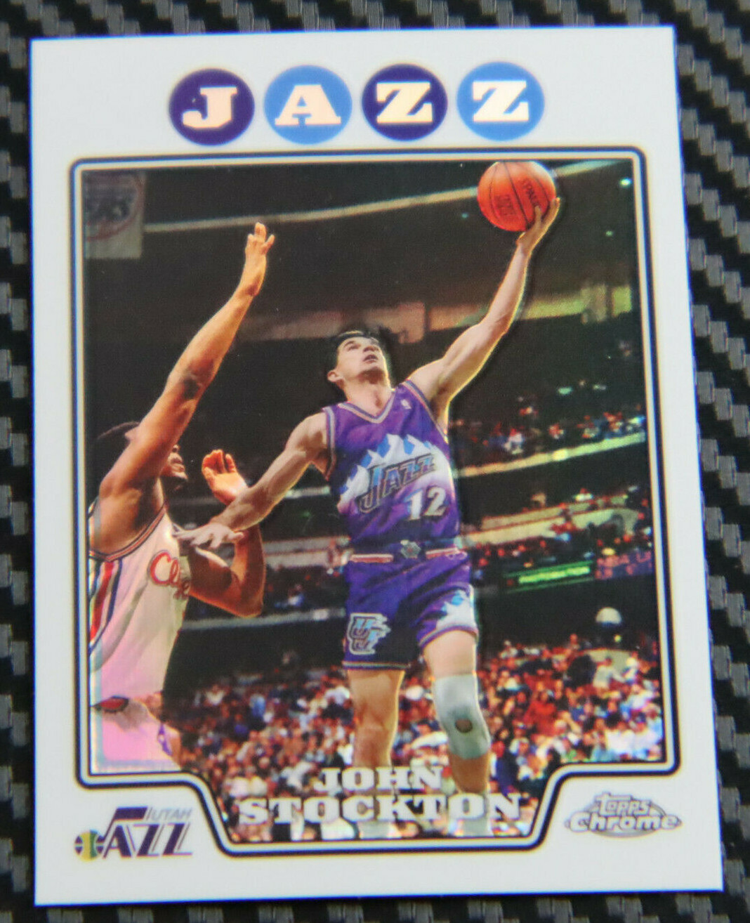 2008-09 TOPPS CHROME JOHN STOCKTON REFRACTOR UTAH JAZZ HALL OF FAMER!