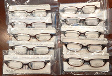 Vintage 10 Pc. ELAN 9226 Cry. Dk. Brn 50/18 Plastic Eyeglass Frame Lot NOS 345