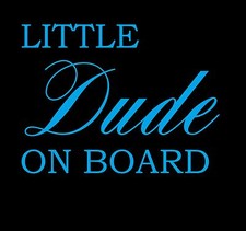 Little Dude on Board Baby Vinyl JDM Boy Car 4x4 Decal Sticker Gift Funny Sign
