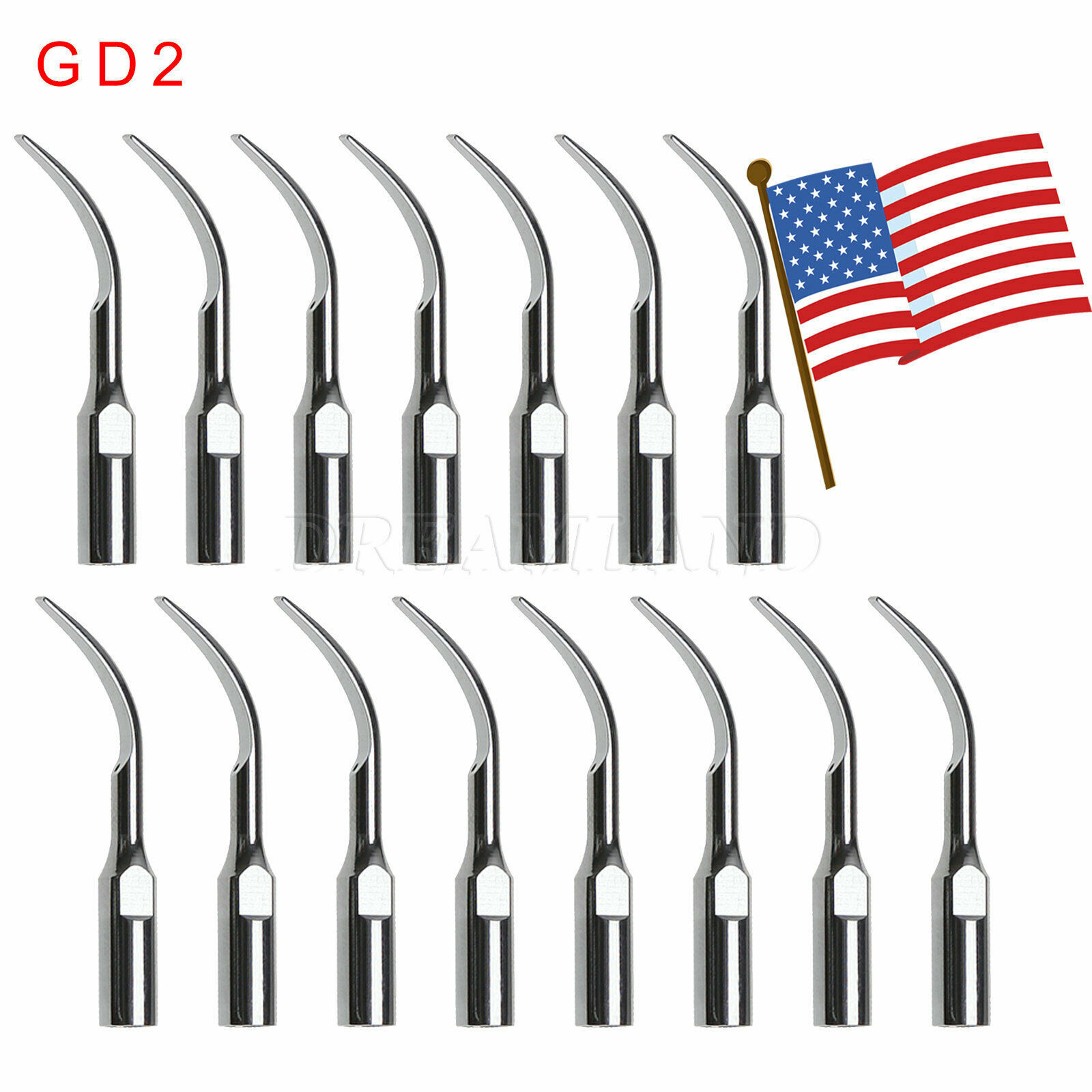 20 Dental Ultrasonic Scaler Scaling Tip GD2 for SATELEC DTE Handpiece