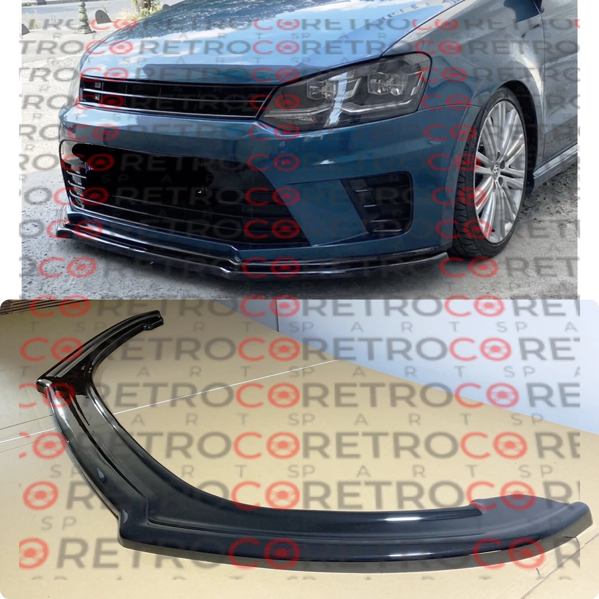 For Volkswagen Polo 6R 6c Wrc Front Bumper 2012 2020 Plastic Front Lip  Splitter