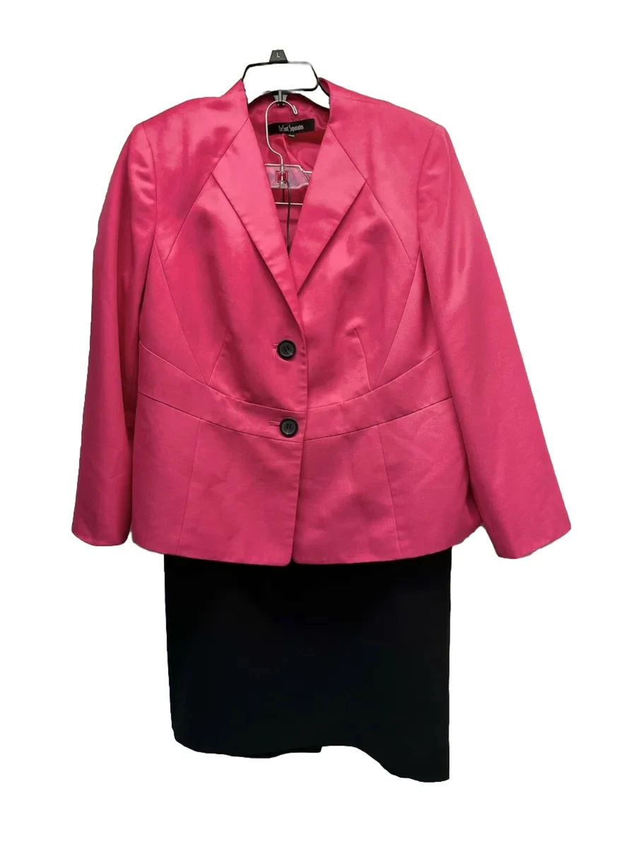 Pink skirt suit plus size cheap
