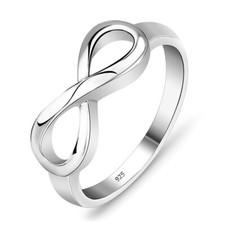 925 Silber Ring Damen Infinity Sterlingsilber Unendliche Liebe Verlobungsring 