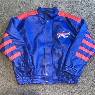 Vintage Rare NFL Game Day Buffalo Bills Faux Leather Jacket Size