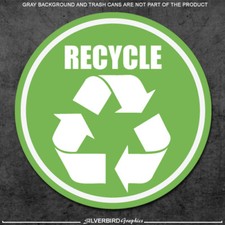 Recycle sticker trash can label / home / office / weatherproof vinyl set of 3