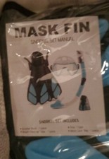 NEW MASK FIN  Snorkel Set, DIVING Mask, Fins Snorkel Set Small -Medium In Bag