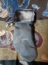 Kitty Cat Christmas Stocking Soft Fur Xmas Bells Pet Gift Decoration Swank Boho