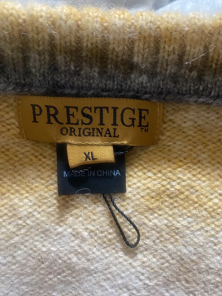 Suéter Prestige Original Para Hombre Dorado/Gris Talla XL NUEVO CON ETIQUETAS Foto 3 de 4