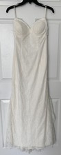 NEVER WORN!DAVID’S BRIDAL ‘GALINA’ LOW BACK LACE WEDDING DRESS W/BUSTLE HEM&ALTS