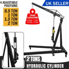 2 Ton Hydraulic Folding Engine Crane Hoist Lift Stand 2000kg Garage Workshop