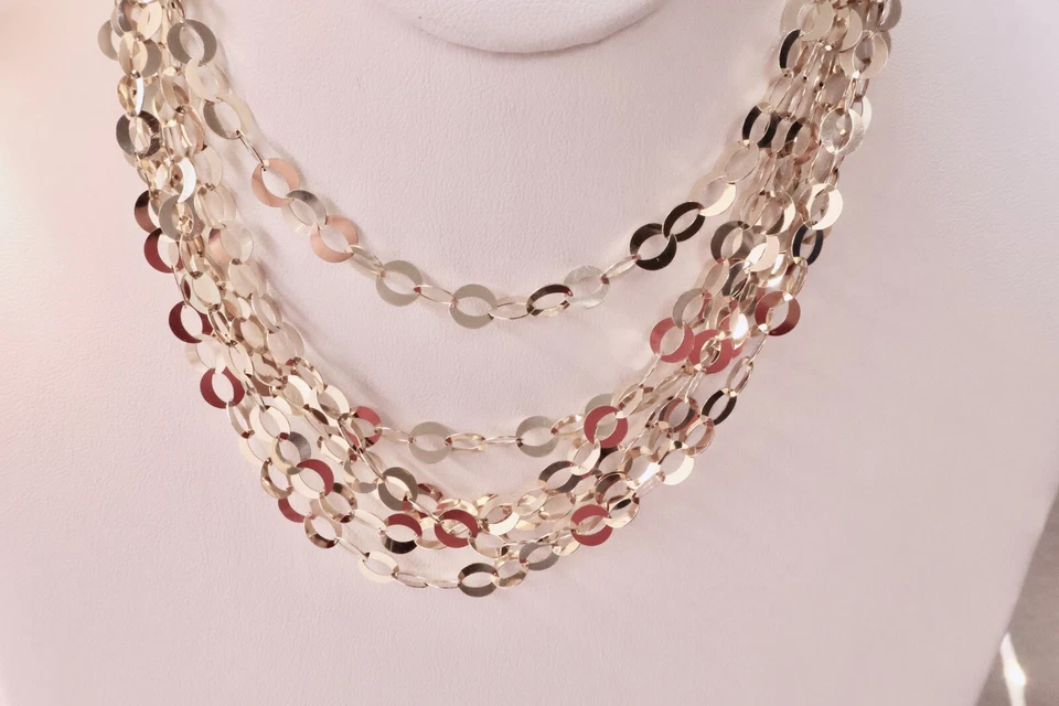 Collar Veronés Oro 18k Sobre Plata 100" N526 Foto 3 de 3