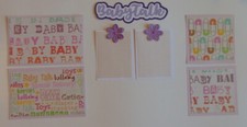  2448 BABY TALK GIRL PREMADE SCRAPBOOK page MAT  title SET JJ EPHEMERA -TONYA