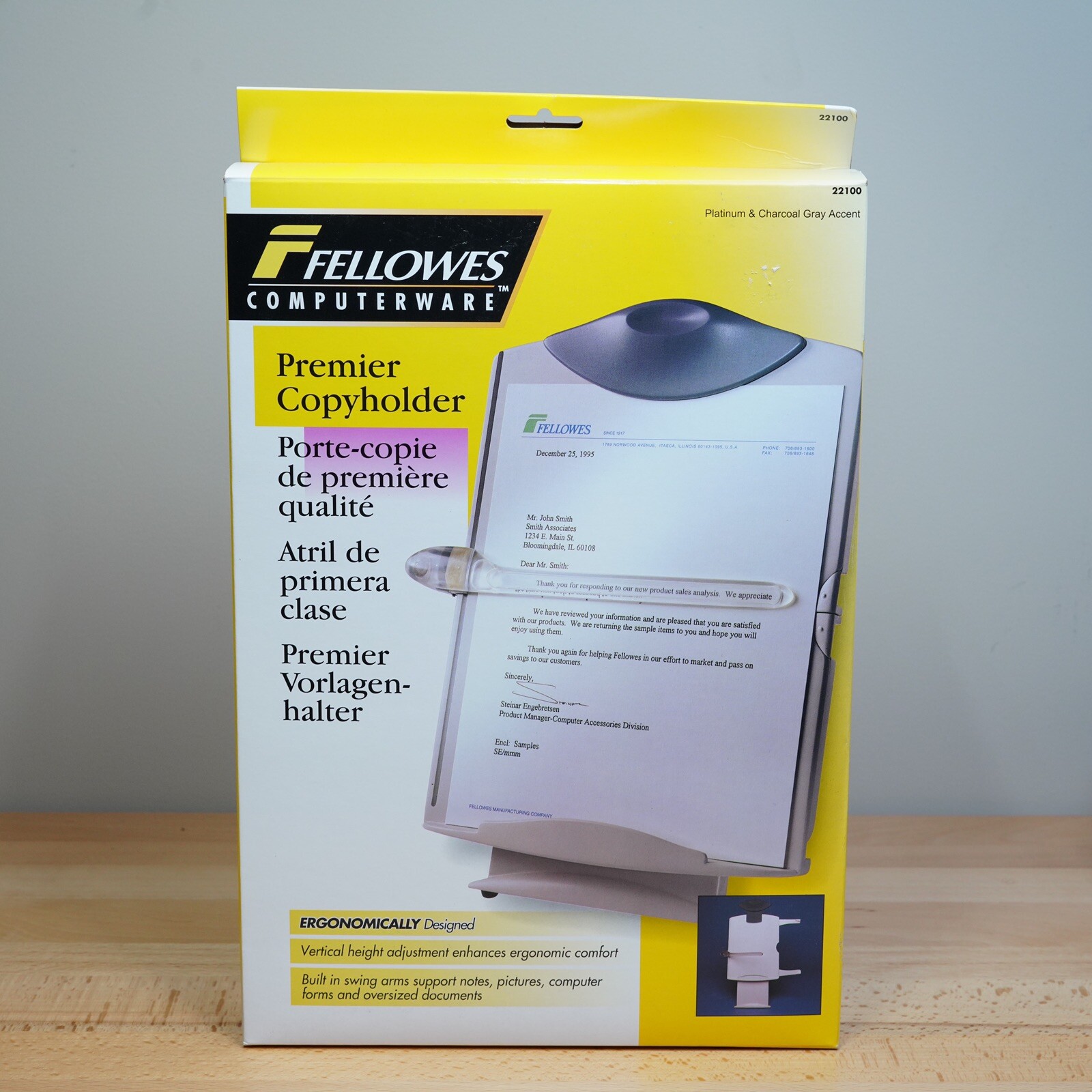 Fellowes Computerware Fellowes 22100 Premium Copyholder Ergonomically Designed New In Box