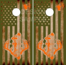 Bow Hunter American Flag Cornhole Wrap Bag Toss Skin Decal Sticker