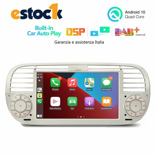 CAR TABLET BIANCO  Fiat 500 autoradio Android 14 4G RAM + 32G ROM wi-fi GPS 7" - Foto 3 di 11