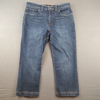Duluth Trading Co Ballroom Double Flex Jeans Size 34X28 (Fits 34X25) Blue  Denim