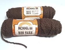 RC Rug Crafters Yarn 2 Skeins 25-110 Brazillian Brown 2 1/2 Oz 100% Kodel Poly