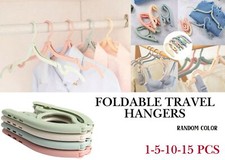 10X Travel Portable Foldable Clothes Coat Plastic Hangers Folding Slotted Tool V