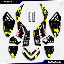 Black Yellow Savage Camo Racing Graphics kit fits 06-08 Polaris Outlaw 450 525