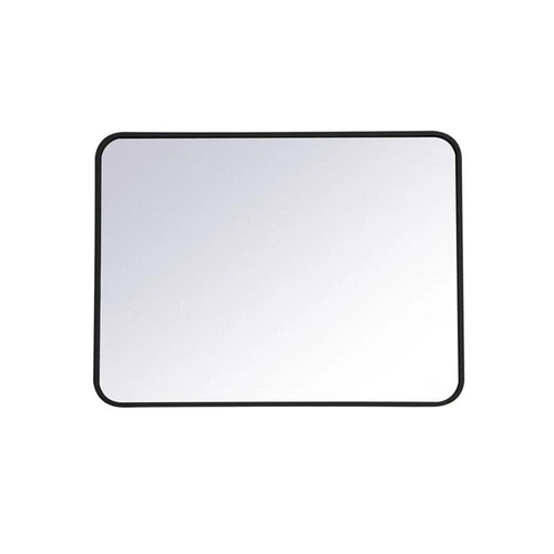 Elegant Decor Evermore 24x32" Soft Corner Metal Rectangular Mirror in Black - Picture 3 of 8