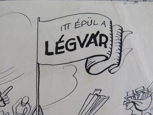 VECCHIO BOZZETTO FIRMATO PINTÉ DISEGNO PENNA SU CARTA ANNI '30 UNGHERIA BM53.5L - Picture 3 of 7