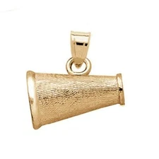 New 14k Gold Megaphone Pendant