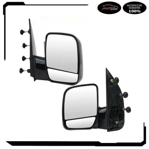 Pair Side View Manual Mirrors For 02-08 Ford E150 E250 E350 E450 E550 Van