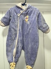 Disney Vintage Winnie the pooh winter hooded snowsuit bunting size 3-6 Months