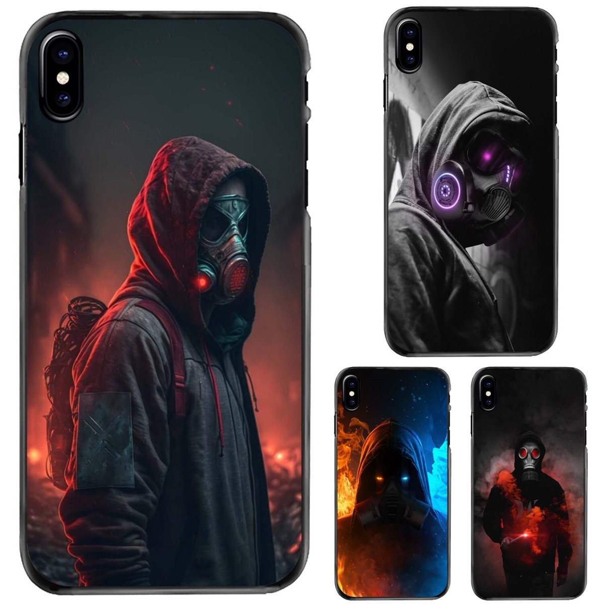 For Apple iPhone 12 13 14 15 16 Pro Max Hard TPU Case Neon mask