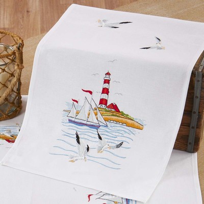 Herrschners  Coastline Table Runner Stamped Embroidery Kit