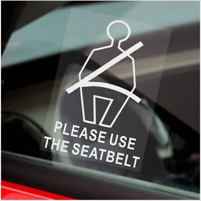 PLATINUM PLACE 4 x Please Use The Seat Belt Stickers Safety Signs Taxi Car Minibus Mini Cab IFO