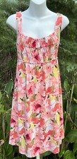Loft Dress Womens Size M Square Neck Sleeveless Smocked Empire Waist Babydoll