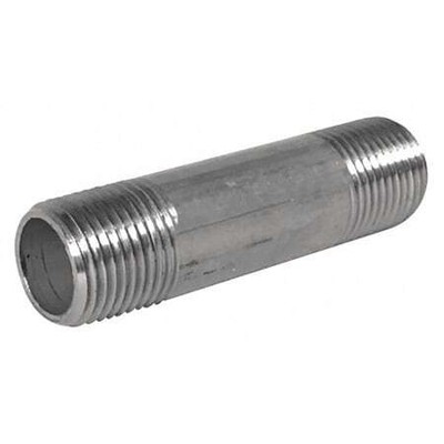 Zoro Select T6bni11 2'' Mnpt X 8'' Tbe Stainless Steel Pipe Nipple Sch 40