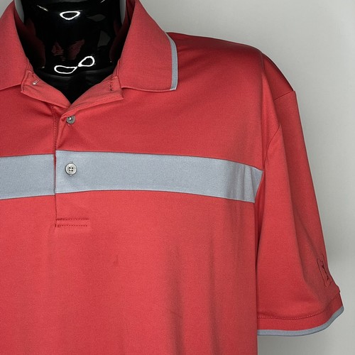Polo PGA TOUR uomo XXL rossa golf performance traspirante casual S/S - Foto 2 di 8