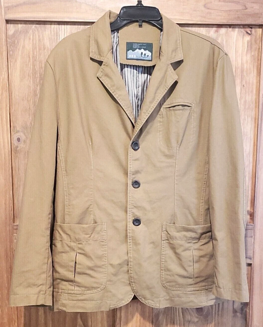 Jeep Outfitters Mens Blazer Jacket Brown Canvas Sport Coat Blazer Chest 44"