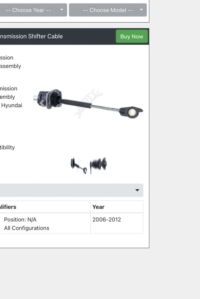 APDTY 160321 Automatic Transmission Shift Lever Shifter Control Cable Assembly - Image 2 of 4