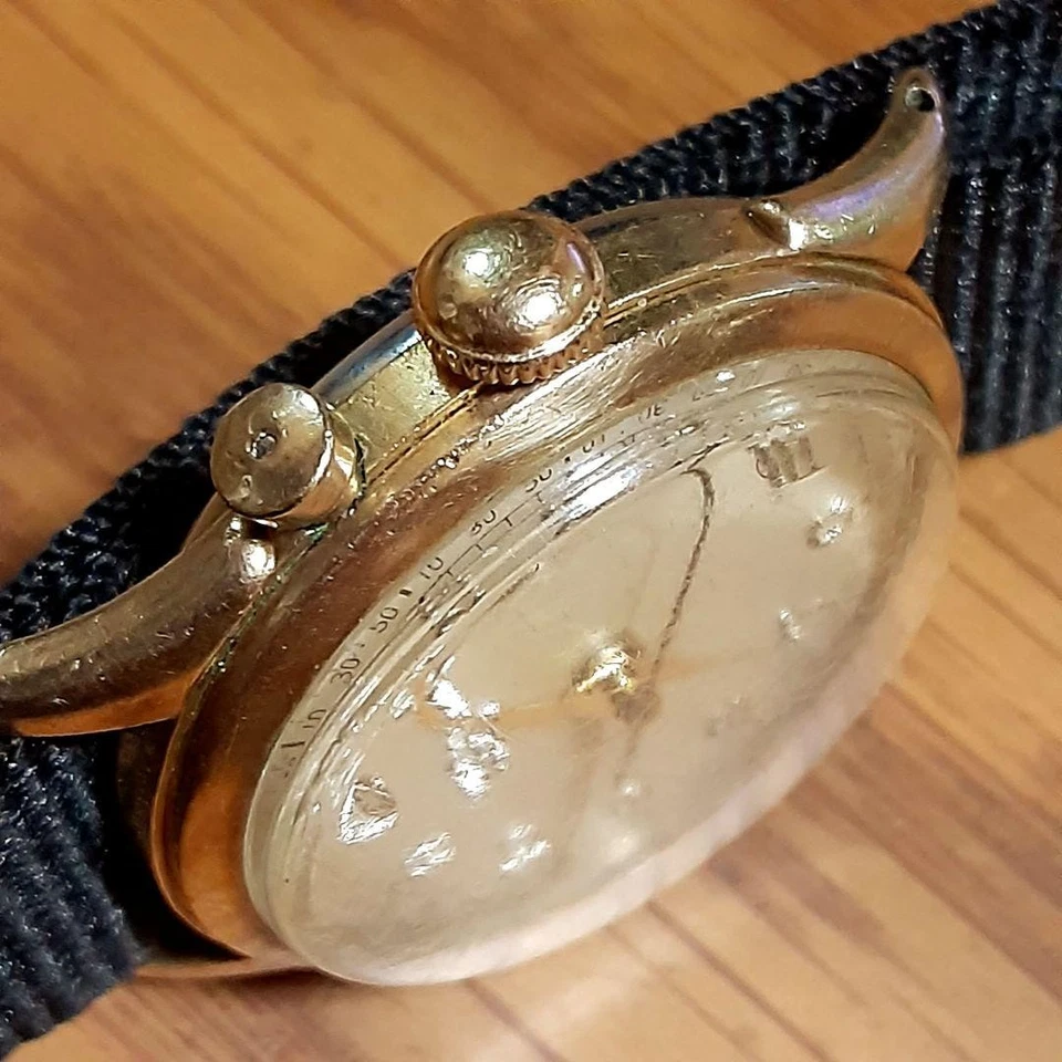 Reloj Vulcan Cricket Alarm dorado cuerda manual para hombre alarma mecánica vintage Foto 4 de 4