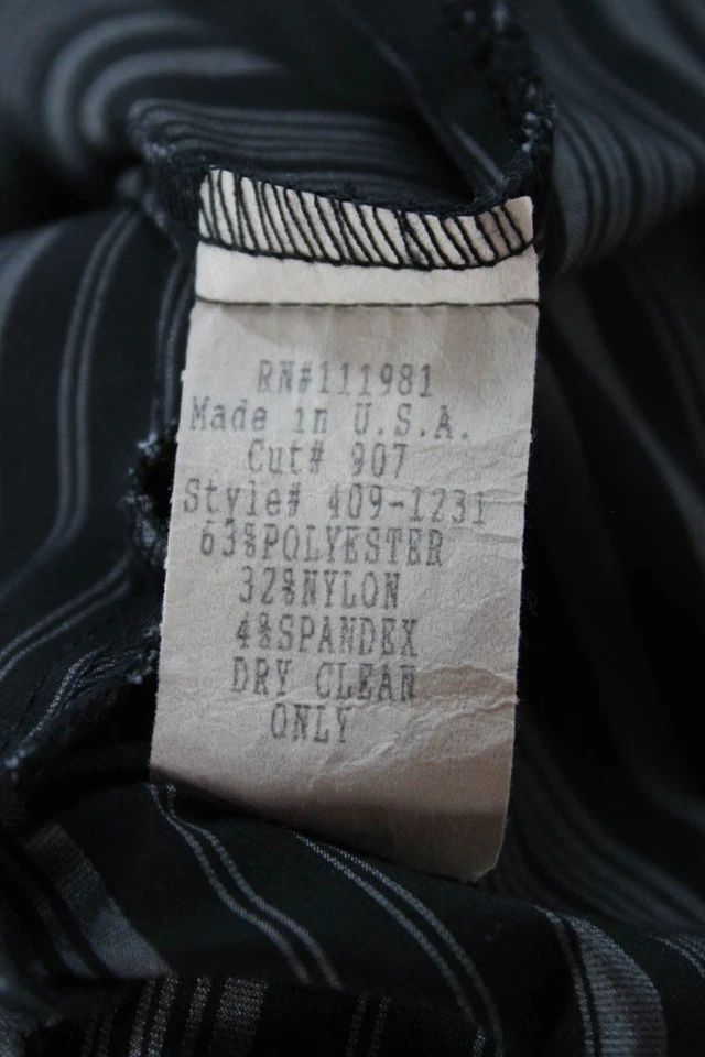 Túnica Bailey 44 para mujer negra seda a rayas cuello manga 3/4 talla S Foto 4 de 4