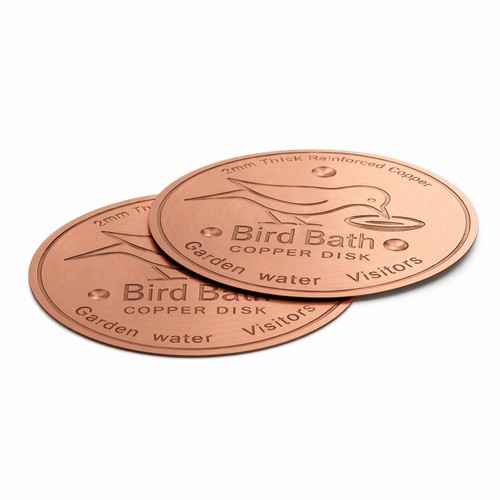 Mitibet 2 Pcs Copper Disc for Bird Bath, 99.9% Pure Metal Disk, Water