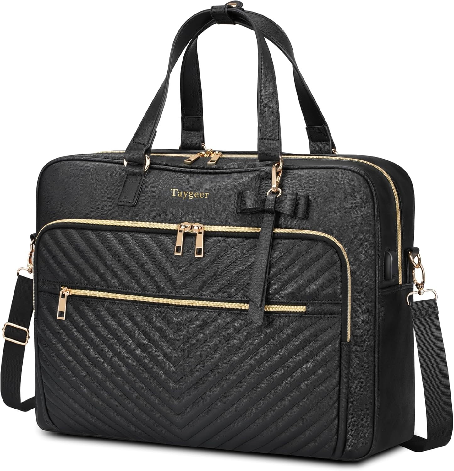 Taygeer 17 Inch Laptop Bag for Women, Large Convertible Quil