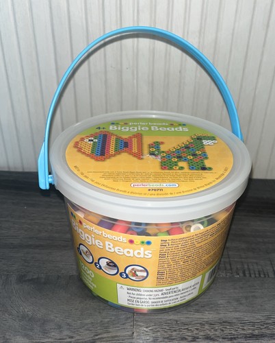 Perler Biggie Beads Bucket 1,200 Assorted Colors of Big Beads EKSuccess 2011 