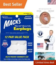 The Moldable Silicone Earplugs for Sleeping, Swimming  More 12 Pairs 
