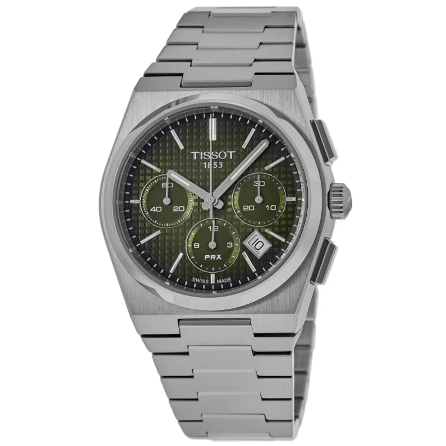 New Tissot PRX Automatic Chronograph Green Dial Men's Watch T137.427.11.091.00