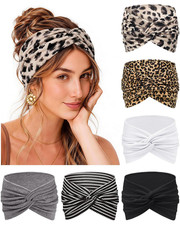 Extra Wide Headbands for Women 6 Pack, 7.08 Inch Non Slip Soft Bandana Head Band