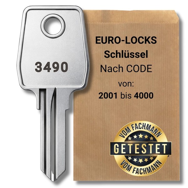 Euro-Locks ErsatzschlüSsel 2001-4000 MöBel Spind Briefkasten NachschlüSsel Code-image