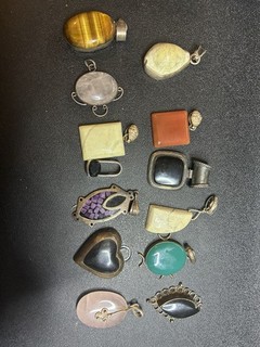 Silverstone Pendant Lot Of 13 105grams 925 Silver Vintage