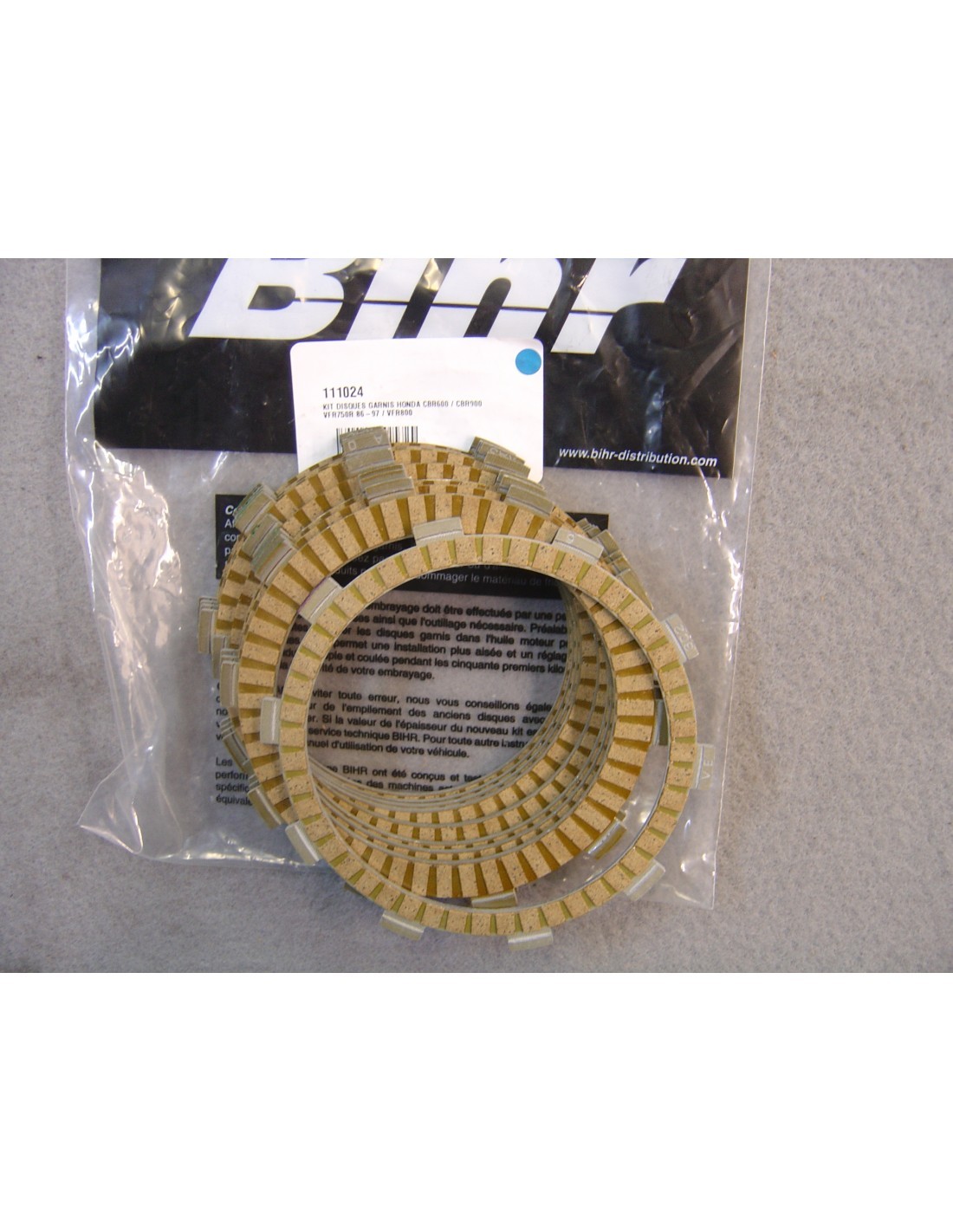 Kit 9 disques d'embrayage BIHR pour moto CBR600 92-98 et CBR900 92-95
