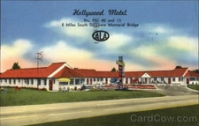 New Castle,DE Hollywood Motel Tichnor 1959 Castle County Linen Postcard